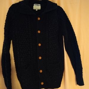 Men's Black Knitted Cardigan Handmade